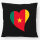 Kissen Kamerun Flagge Herz 40x40cm
