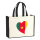 Jutetasche Kamerun Flagge Herz 21 Liter Black