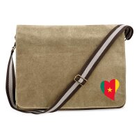 Umhängetasche Kamerun Flagge Herz 14 Liter