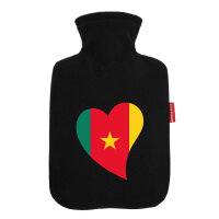Wärmflasche Kamerun Flagge Herz
