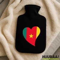 Wärmflasche Kamerun Flagge Herz