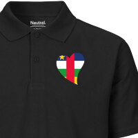 Herren Polo Shirt Zentralafrikanische Republik Flagge Herz