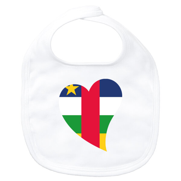 Baby Lätzchen Zentralafrikanische Republik Flagge Herz Klettverschluss