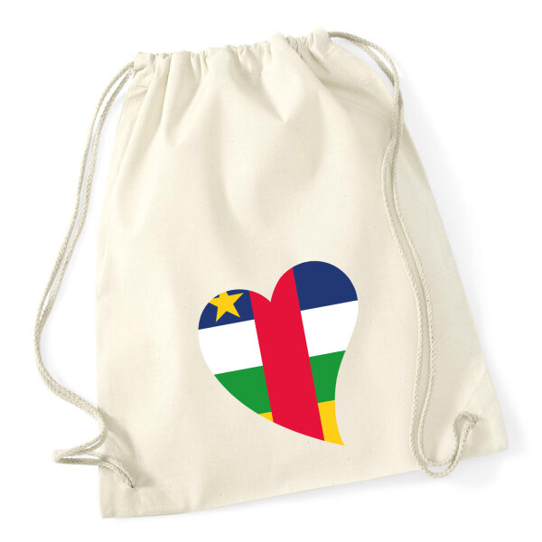 Turnbeutel Zentralafrikanische Republik Flagge Herz 12 Liter