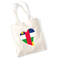 Jutebeutel Zentralafrikanische Republik Flagge Herz 10 Liter