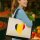 Jutetasche Tschad Flagge Herz 21 Liter Black