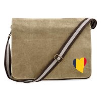 Umhängetasche Tschad Flagge Herz 14 Liter