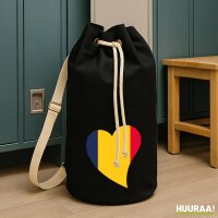 Seesack Tschad Flagge Herz 20 Liter Black