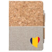 Notizbuch A5 Tschad Flagge Herz 80 Blatt inkl....