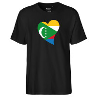 Herren T-Shirt Komoren Flagge Herz