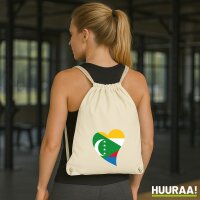 Turnbeutel Komoren Flagge Herz 12 Liter