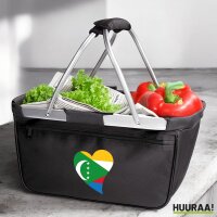 Einkaufskorb faltbar Komoren Flagge Herz 20 Liter Black