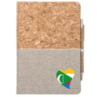 Notizbuch A5 Komoren Flagge Herz 80 Blatt inkl....