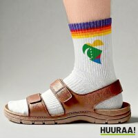 Unisex Socken Komoren Flagge Herz Baumwolle