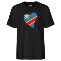 Herren T-Shirt Kongo Flagge Herz