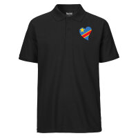 Herren Polo Shirt Kongo Flagge Herz