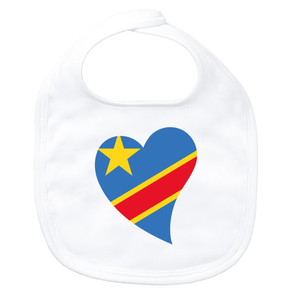 Baby Lätzchen Kongo Flagge Herz Klettverschluss