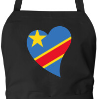Schürze Kongo Flagge Herz mit Taschen