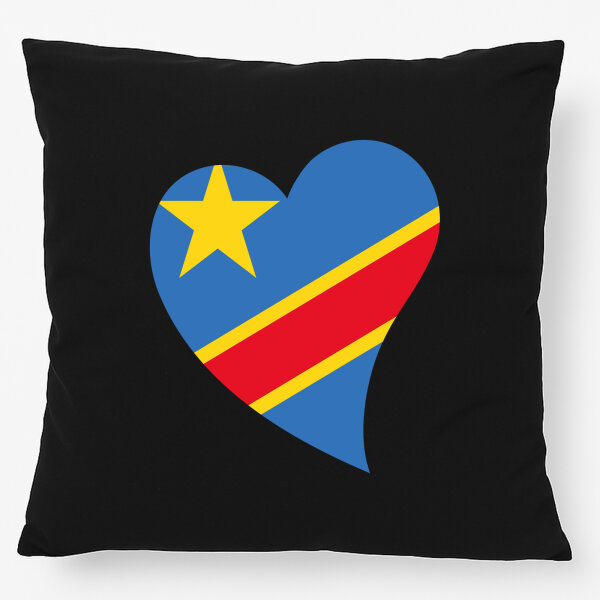 Kissen Kongo Flagge Herz 40x40cm