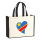 Jutetasche Kongo Flagge Herz 21 Liter Black