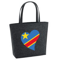 Filz Shopper Kongo Flagge Herz 22 Liter