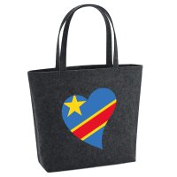 Filzshopper Kongo Flagge Herz, 22 Liter