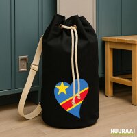 Seesack Kongo Flagge Herz 20 Liter Black