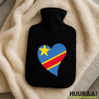 Wärmflasche Kongo Flagge Herz