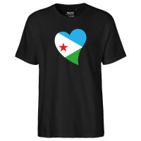 Herren T-Shirt Dschibuti Flagge Herz
