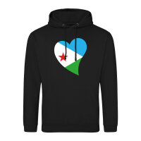 Unisex Hoodie Dschibuti Flagge Herz
