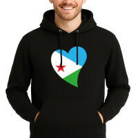 Unisex Hoodie Dschibuti Flagge Herz
