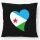 Kissen Dschibuti Flagge Herz 40x40cm