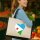Jutetasche Dschibuti Flagge Herz 21 Liter Black