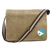 Umhängetasche Dschibuti Flagge Herz 14 Liter