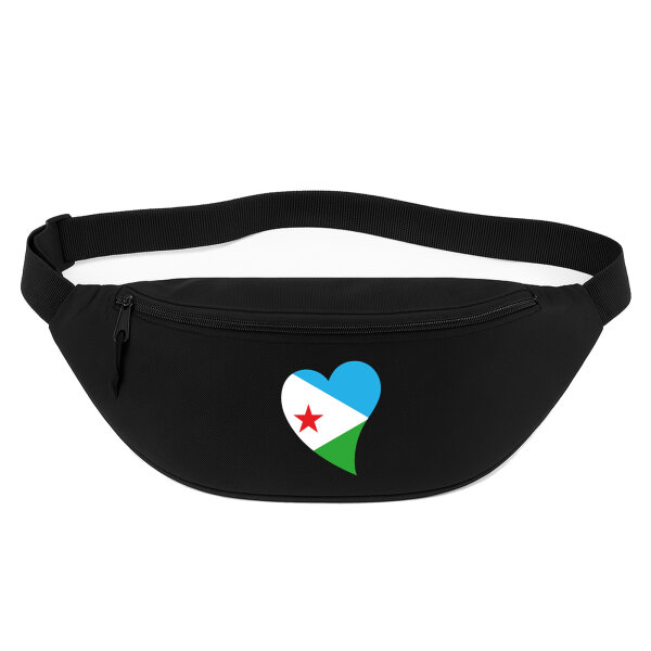 Bauchtasche Dschibuti Flagge Herz 2,5 Liter Black