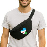 Bauchtasche Dschibuti Flagge Herz 2,5 Liter Black