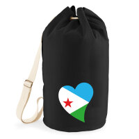 Seesack Dschibuti Flagge Herz 20 Liter Black