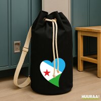 Seesack Dschibuti Flagge Herz 20 Liter Black