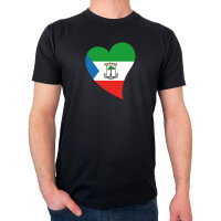 Herren T-Shirt Äquatorialguinea Flagge Herz