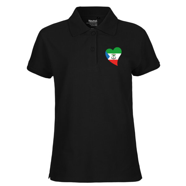 Damen Polo Shirt Äquatorialguinea Flagge Herz