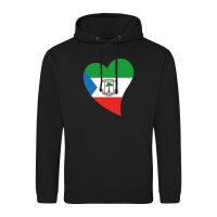 Unisex Hoodie Äquatorialguinea Flagge Herz
