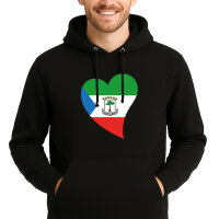 Unisex Hoodie Äquatorialguinea Flagge Herz