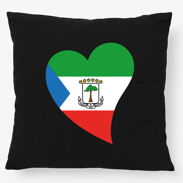 Kissen Äquatorialguinea Flagge Herz 40x40cm