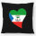 Kissen Äquatorialguinea Flagge Herz 40x40cm