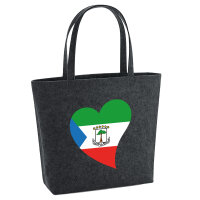 Filz Shopper Äquatorialguinea Flagge Herz 22 Liter