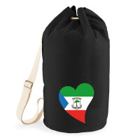 Seesack &Auml;quatorialguinea Flagge Herz 20 Liter Black