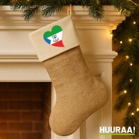 Weihnachtsstrumpf Äquatorialguinea Flagge Herz Beige...