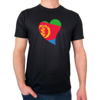 Herren T-Shirt Eritrea Flagge Herz