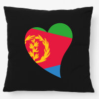 Kissen Eritrea Flagge Herz 40x40cm