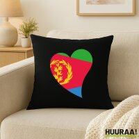 Kissen Eritrea Flagge Herz 40x40cm